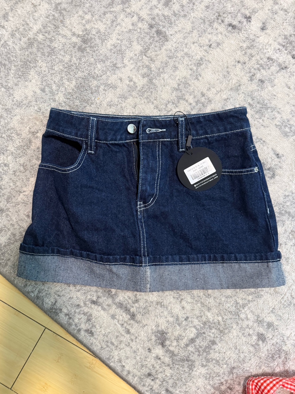 Dark Indigo Denim Mini Skirt